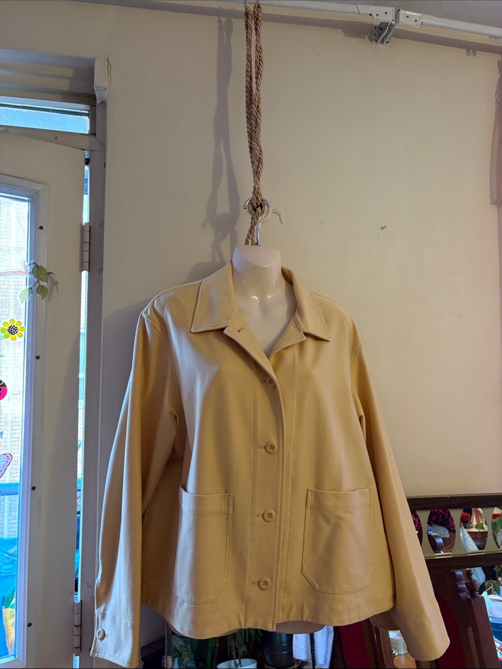 Uniqlo Beige Button-Down Casual Jacket